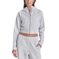 Sport Womens Full-Zip Cropped Fleece Hoodie