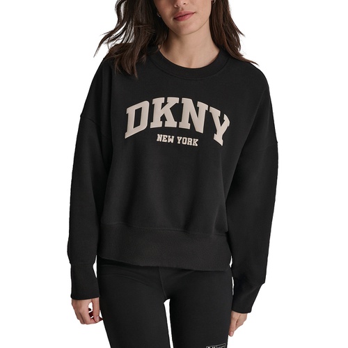 DKNY Womens Varsity Puffed Logo Sweatshirt