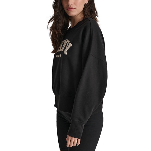 DKNY Womens Varsity Puffed Logo Sweatshirt