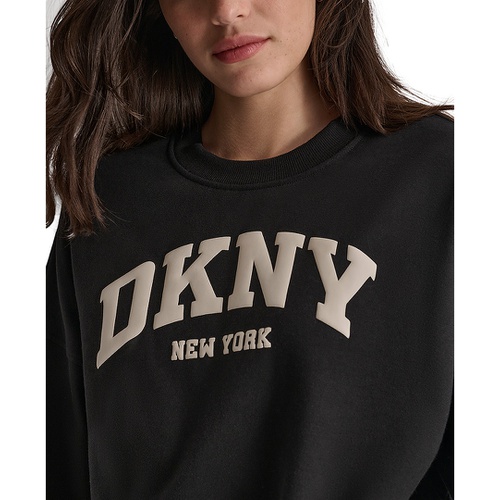 DKNY Womens Varsity Puffed Logo Sweatshirt