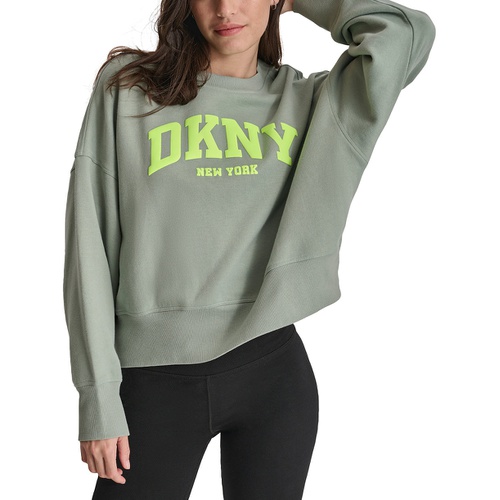 DKNY Womens Varsity Puffed Logo Sweatshirt