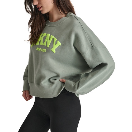 DKNY Womens Varsity Puffed Logo Sweatshirt