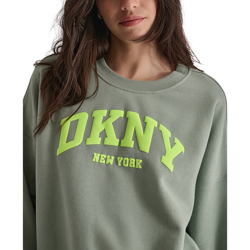 DKNY Womens Varsity Puffed Logo Sweatshirt