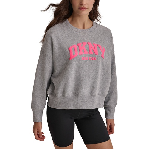 DKNY Womens Varsity Puffed Logo Sweatshirt