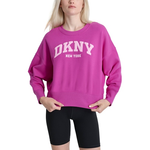 DKNY Womens Varsity Puffed Logo Sweatshirt