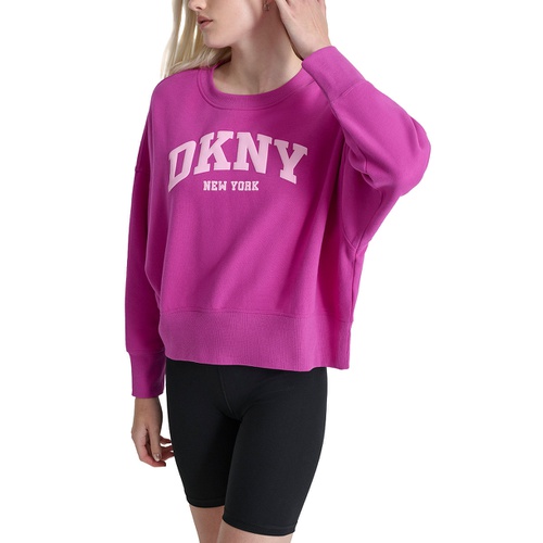 DKNY Womens Varsity Puffed Logo Sweatshirt