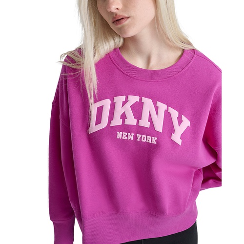 DKNY Womens Varsity Puffed Logo Sweatshirt