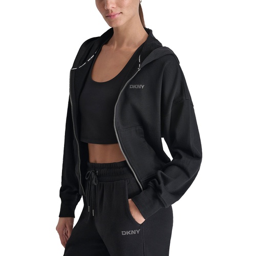 DKNY Sport Womens Studded Logo Hoodie