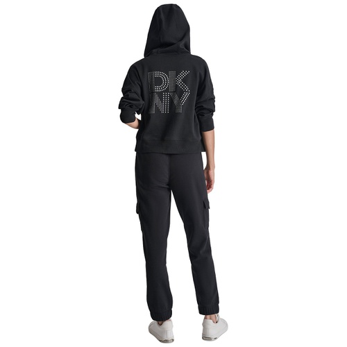 DKNY Sport Womens Studded Logo Hoodie