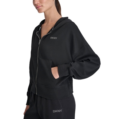 DKNY Sport Womens Studded Logo Hoodie