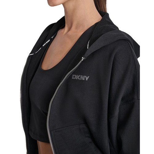 DKNY Sport Womens Studded Logo Hoodie