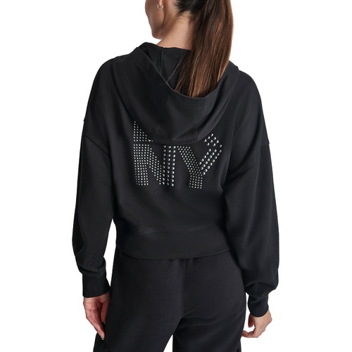 DKNY Sport Womens Studded Logo Hoodie