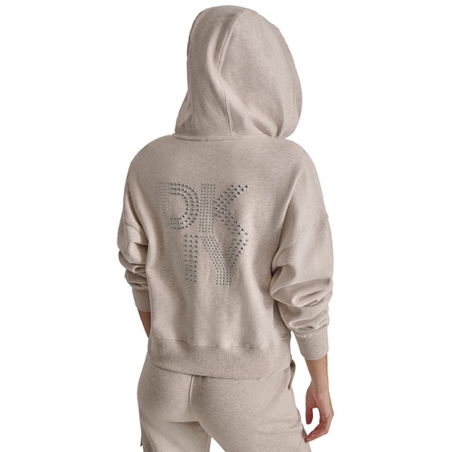 DKNY Sport Womens Studded Logo Hoodie