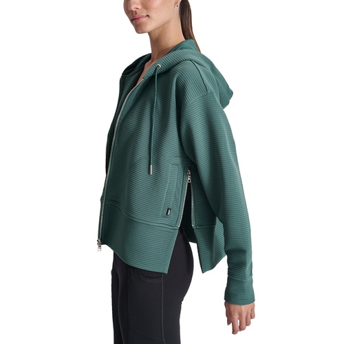 DKNY Womens Tech Ottoman Full-Zip Hoodie