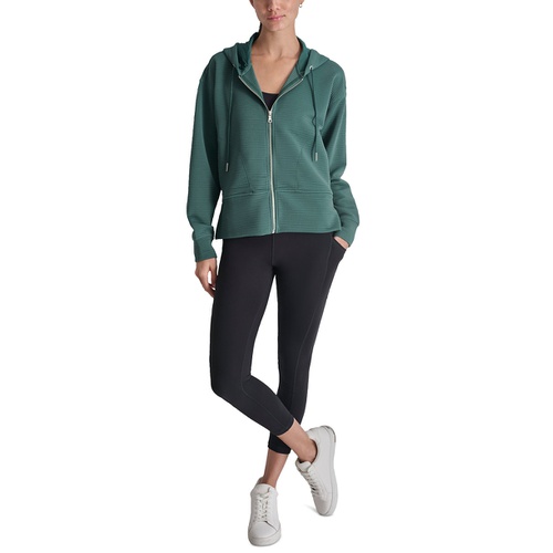 DKNY Womens Tech Ottoman Full-Zip Hoodie