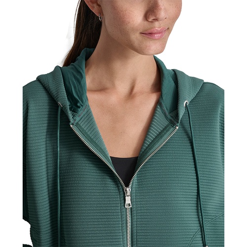 DKNY Womens Tech Ottoman Full-Zip Hoodie