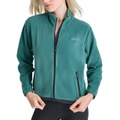 Womens Mock Neck Full Zip Jacket with Woven Piecing