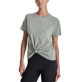 Womens Cotton Stud Logo Knot-Front T-Shirt