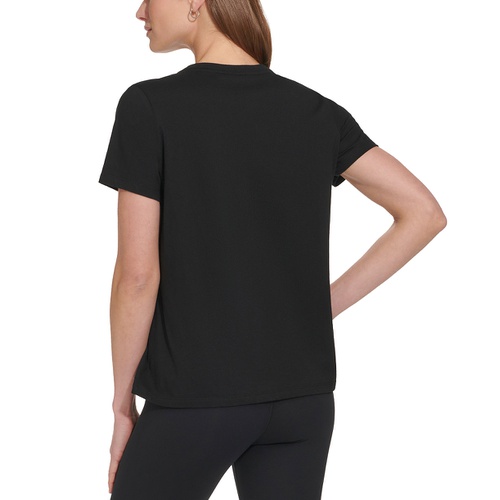 DKNY Womens Cotton Embellished-Logo T-Shirt