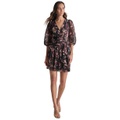 Womens Crinkle-Chiffon Faux-Wrap Mini Dress