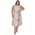 Plus Size Cowl-Neck Sleeveless Midi Dress