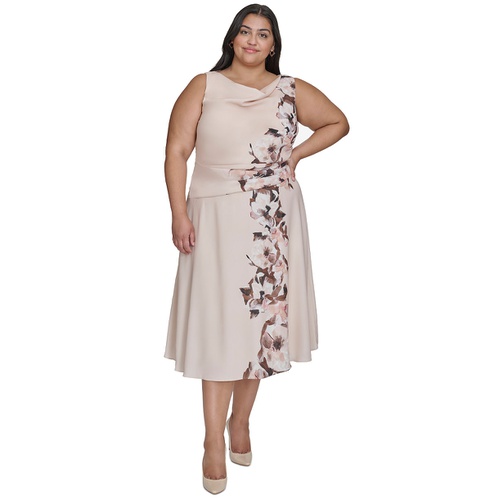 DKNY Plus Size Cowl-Neck Sleeveless Midi Dress