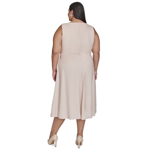 DKNY Plus Size Cowl-Neck Sleeveless Midi Dress