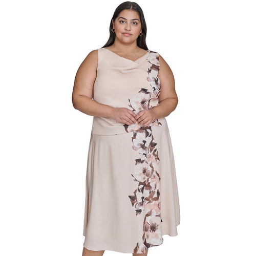 DKNY Plus Size Cowl-Neck Sleeveless Midi Dress