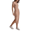 Womens Rib-Knit Bodycon Midi Dress