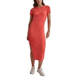 Womens Rib-Knit Bodycon Midi Dress