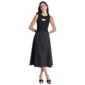 Womens Sweetheart-Neck Sleeveless A-Line Dress