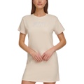 Womens Short-Sleeve Long Logo T-Shirt Dress