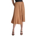 Womens Asymmetric Pleated Pull-On Midi Skirt