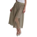 Womens Plisse Embossed-Waist Midi Skirt