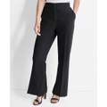 Womens Front-Zip Wide-Leg Trousers