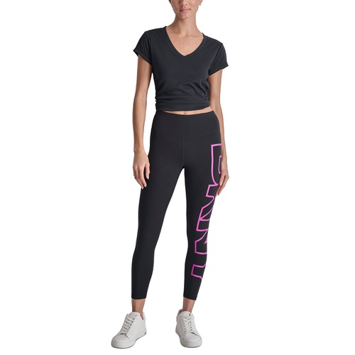 DKNY Womens High-Rise Logo Graphic 7/8 Leggings