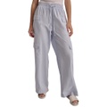 Womens High-Rise Drawstring Wide-Leg Cargo Pants