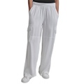 Womens Pull-On Twill Wide-Leg Cargo Pants