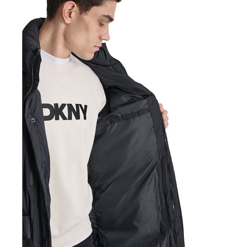 DKNY Mens Quilted Hooded Duffle Parka