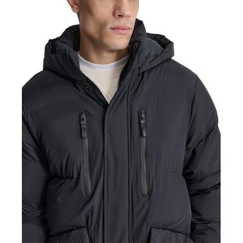 DKNY Mens Quilted Hooded Duffle Parka