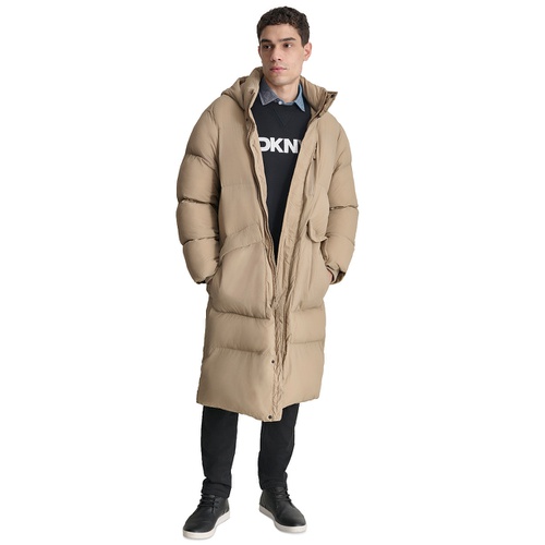 DKNY Mens Quilted Hooded Duffle Parka