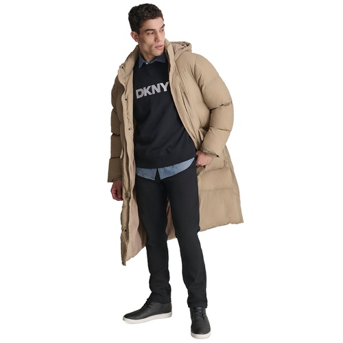 DKNY Mens Quilted Hooded Duffle Parka