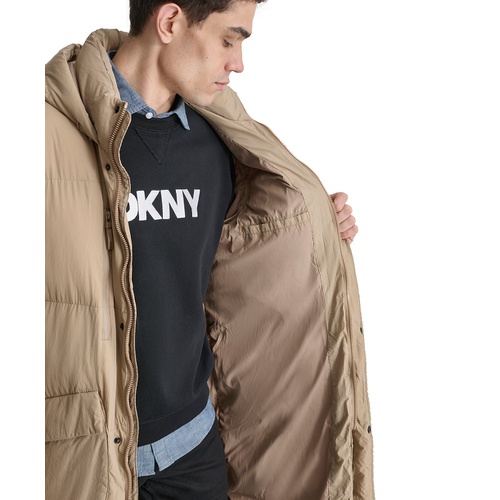 DKNY Mens Quilted Hooded Duffle Parka