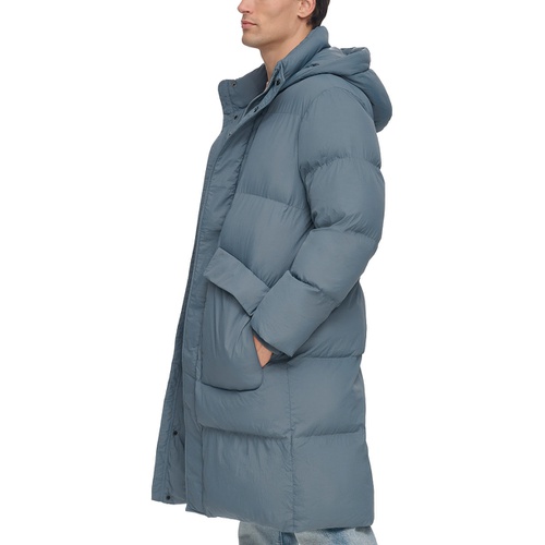 DKNY Mens Quilted Hooded Duffle Parka