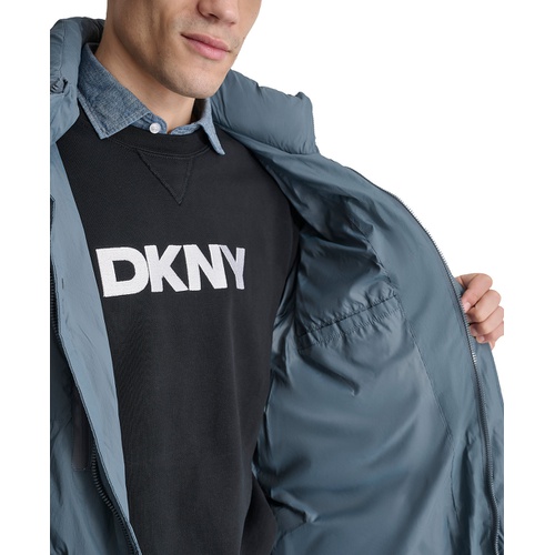 DKNY Mens Quilted Hooded Duffle Parka