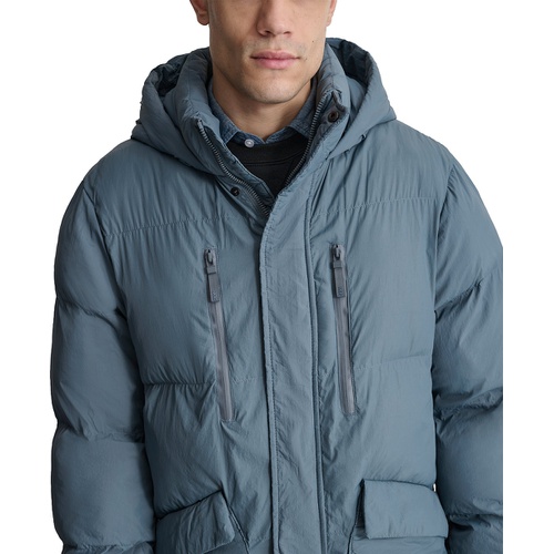 DKNY Mens Quilted Hooded Duffle Parka