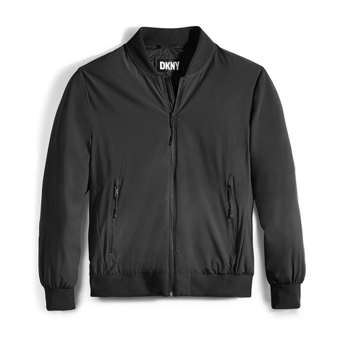 DKNY Mens Stretch Zip-Front Zip-Pocket Bomber Jacket