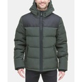 Mens Mixed-Media Puffer Coat