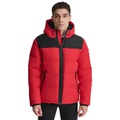 Mens Mixed-Media Puffer Coat