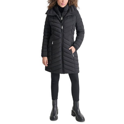 DKNY Womens Bibbed Packable Puffer Coat